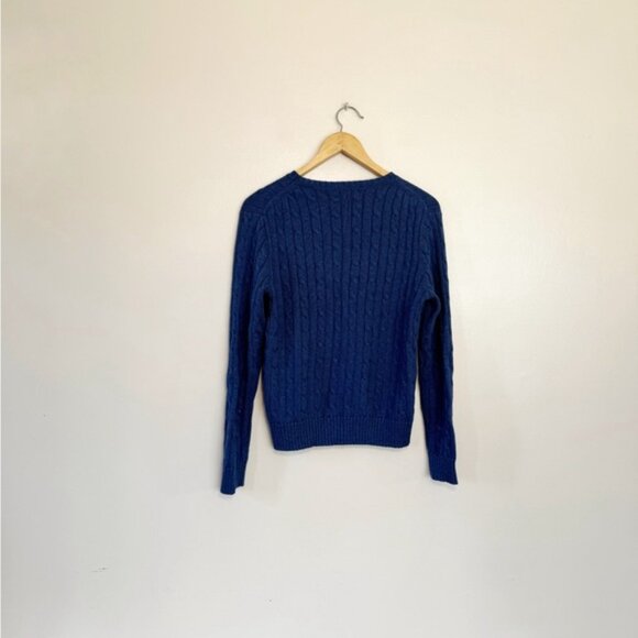 Women’s Blue Polo Ralph Lauren Cable Knit Sweater Size L EUC - Picture 2 of 5
